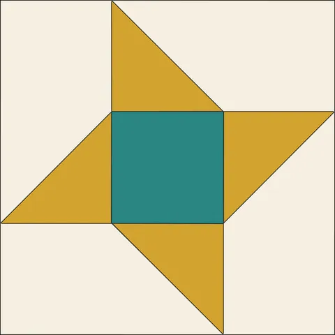 Friendship Star Quilt Block · Retro Mustard