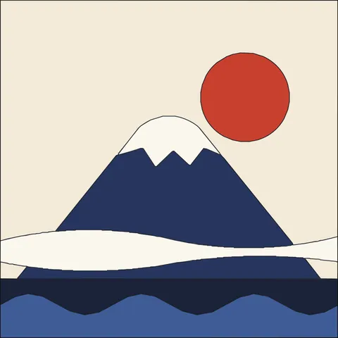 Mount Fuji · Indigo & Vermilion