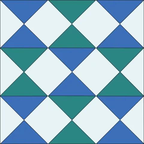 Hourglass Quilt Block · Ocean Breeze