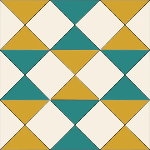 Hourglass Quilt Block · Retro Mustard