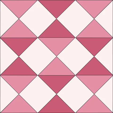 Hourglass Quilt Block · Spring Blossom