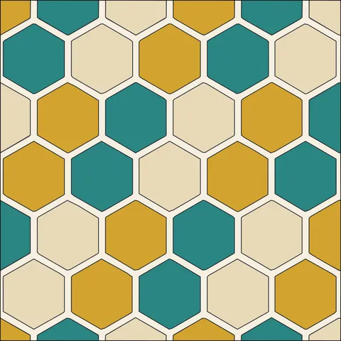 Kikko Hexagons · Retro Mustard