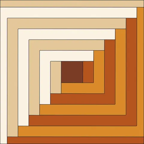 Log Cabin Quilt Block · Autumn Spice
