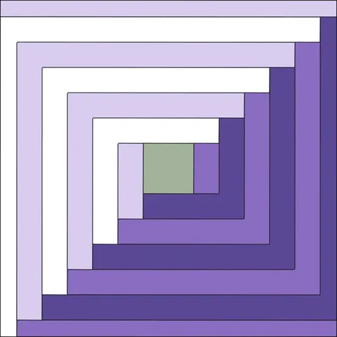 Log Cabin Quilt Block · Lavender Field