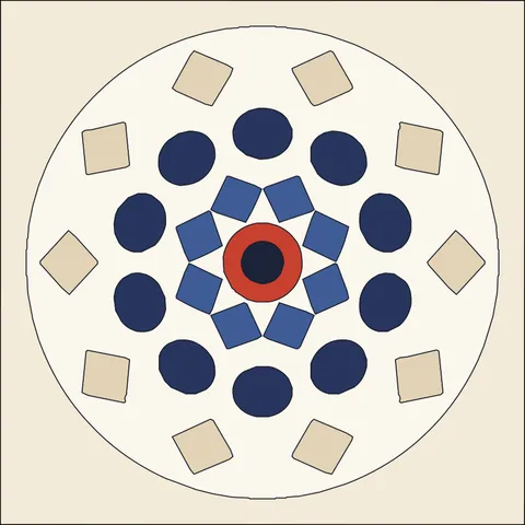 Mandala · Indigo & Vermilion 2