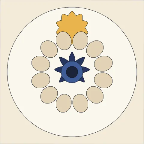 Mandala · Indigo & Vermilion 3