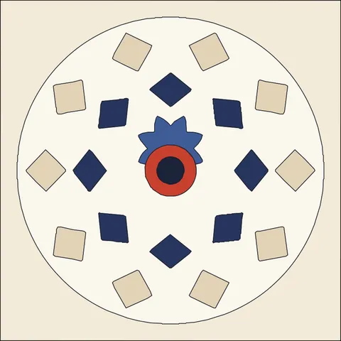 Mandala · Indigo & Vermilion 4