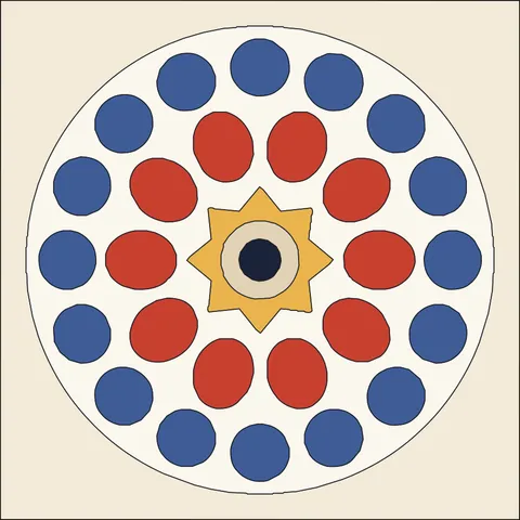 Mandala · Indigo & Vermilion 5