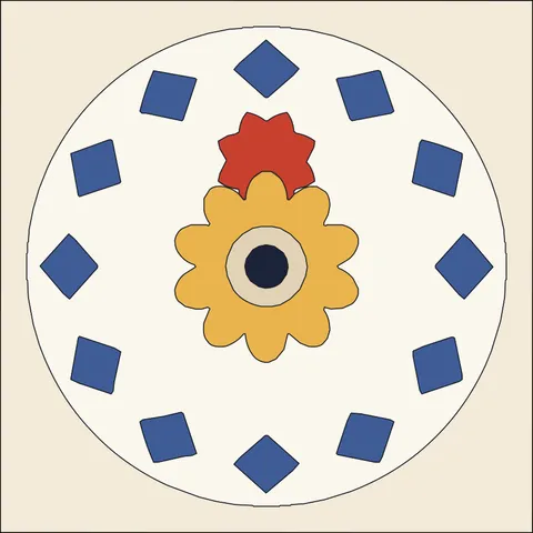 Mandala · Indigo & Vermilion