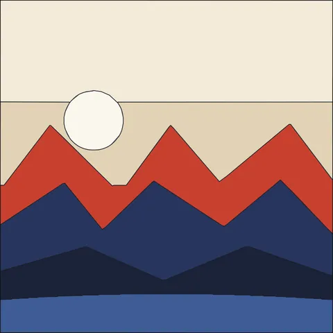 Mountain Range · Indigo & Vermilion