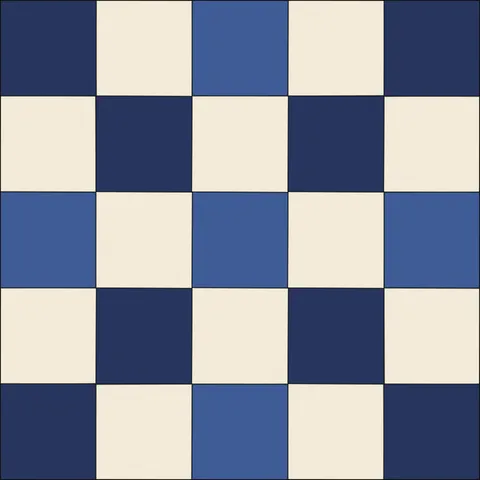 Checkerboard Nine Patch · Indigo & Vermilion