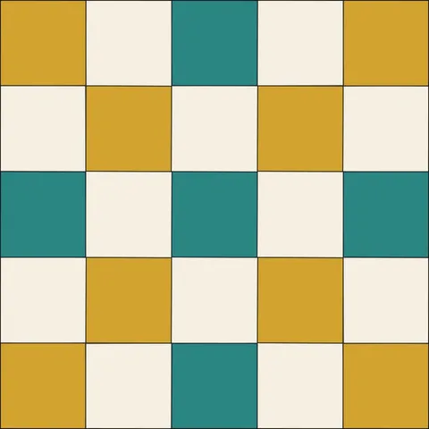 Checkerboard Nine Patch · Retro Mustard