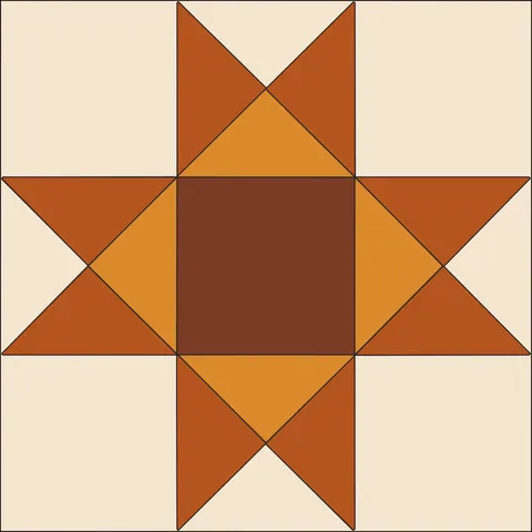 Ohio Star Quilt Block · Autumn Spice