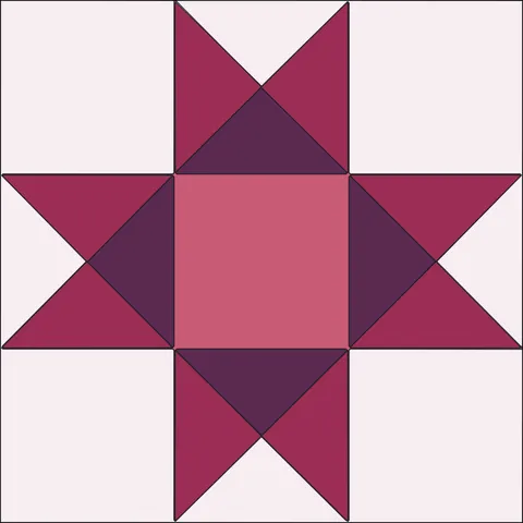 Ohio Star Quilt Block · Berry Garden