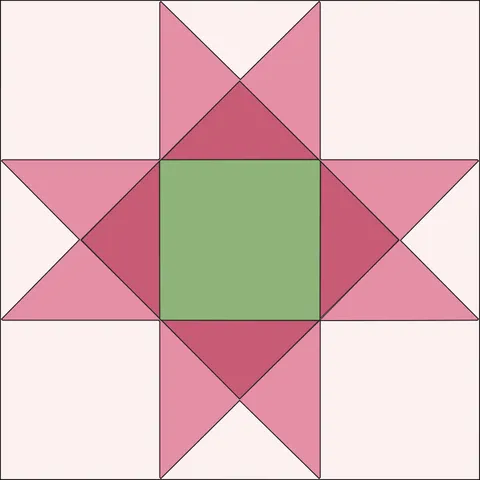 Ohio Star Quilt Block · Spring Blossom