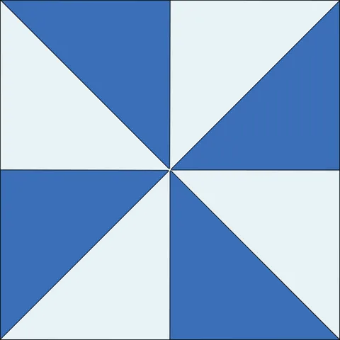 Pinwheel Quilt Block · Ocean Breeze