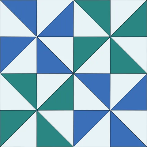 Four Pinwheels Quilt · Ocean Breeze
