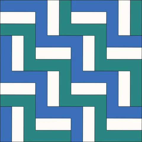 Rail Fence Quilt · Ocean Breeze