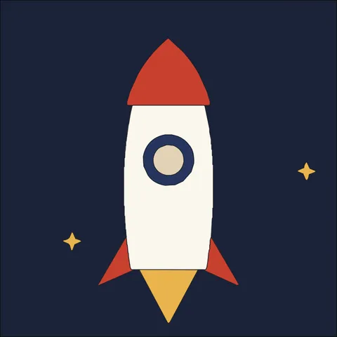 Space Rocket · Indigo & Vermilion