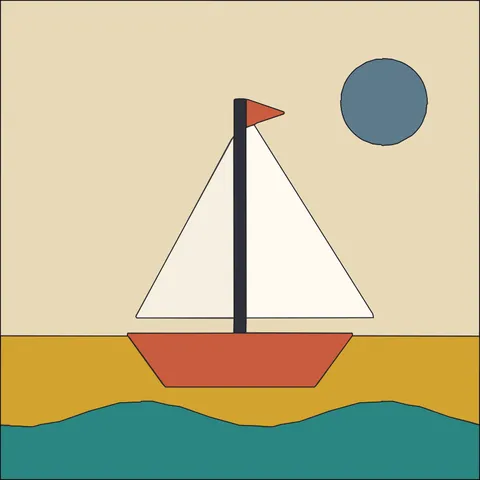 Sailing Boat · Retro Mustard