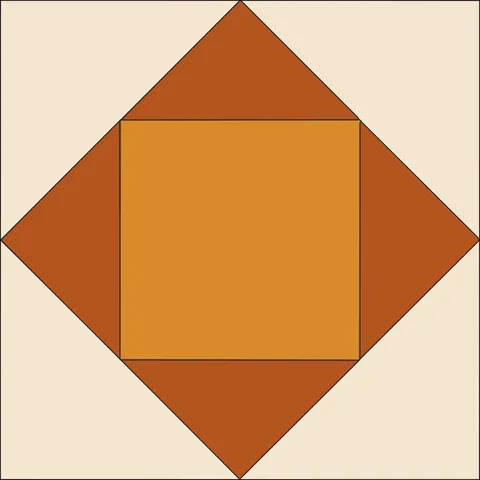 Sawtooth Star Quilt Block · Autumn Spice