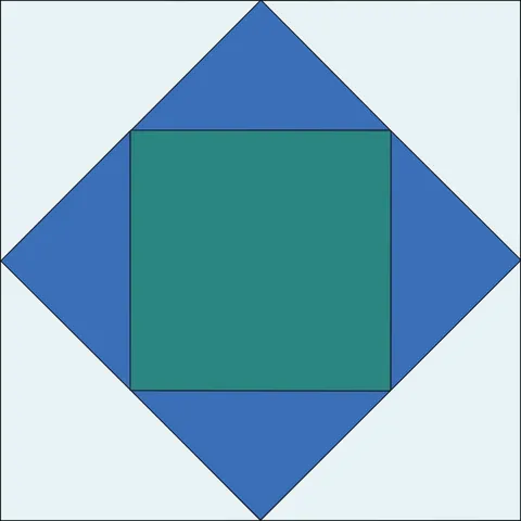 Sawtooth Star Quilt Block · Ocean Breeze