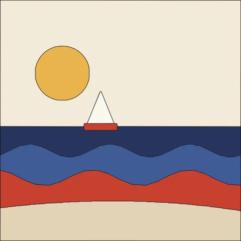 Seaside View · Indigo & Vermilion