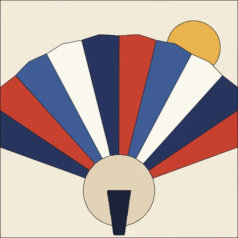 Folding Fan (Sensu) · Indigo & Vermilion