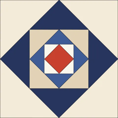Square in a Square · Indigo & Vermilion