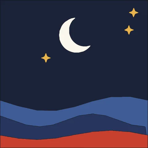 Starry Night Hills · Indigo & Vermilion 2