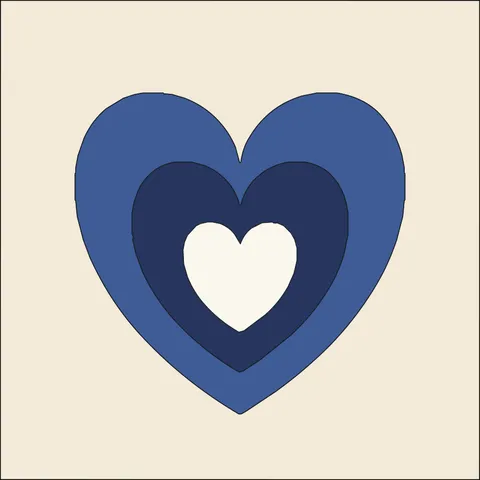 Valentine Hearts · Indigo & Vermilion