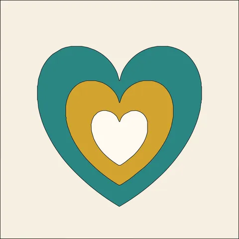 Valentine Hearts · Retro Mustard